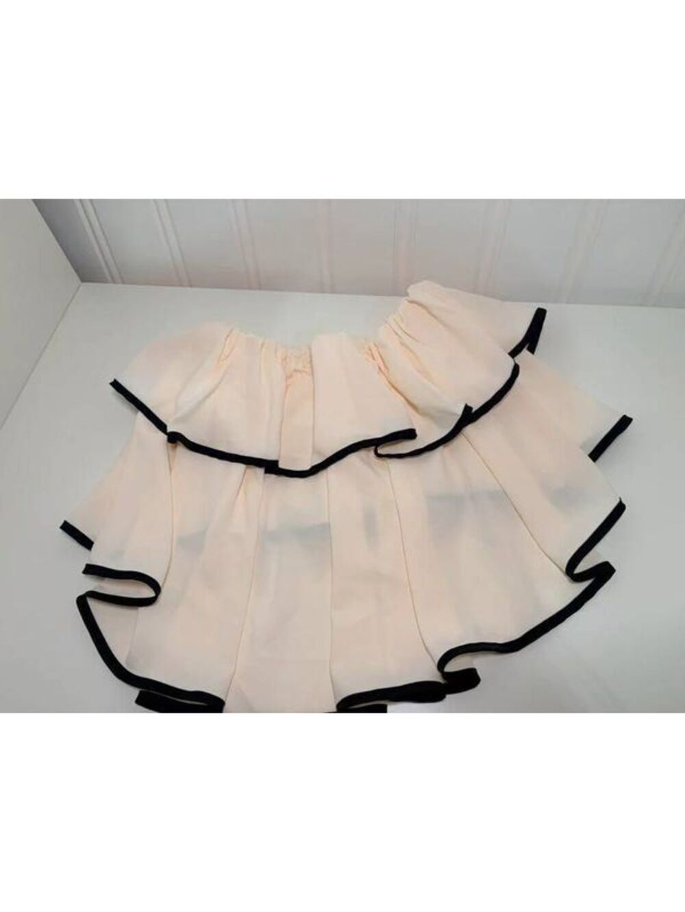 Cream and Black Layered Tube Top